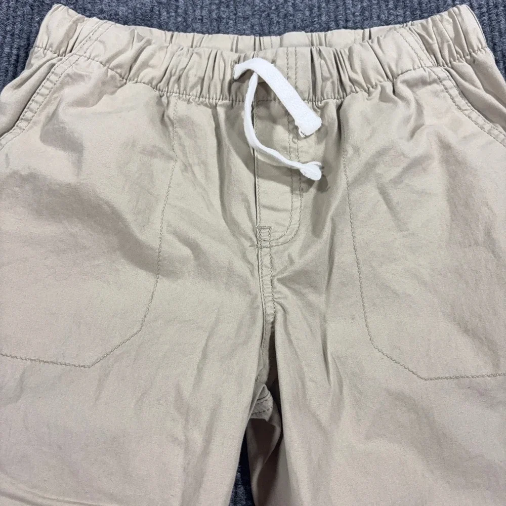 Cat & Jack Straight Leg Pants Boys Size 14 Tan Elastic Waist Drawstring
